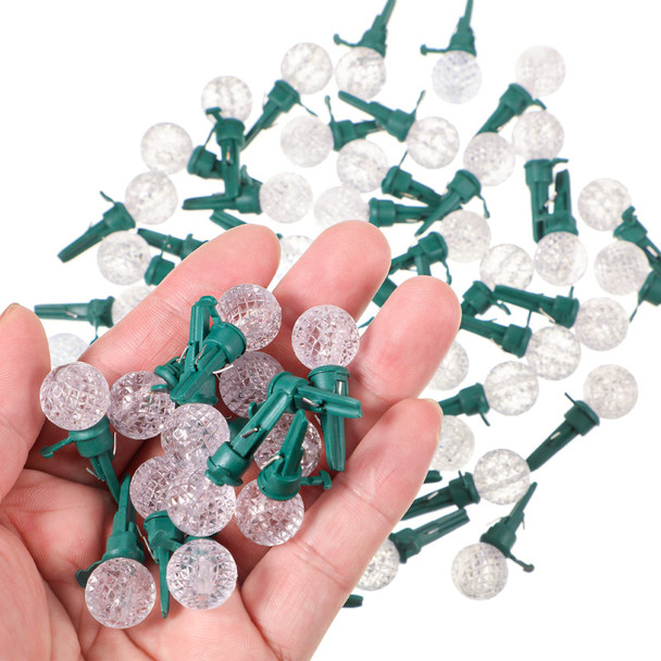 Christmas Replacement Mini Light Bulbs G14 LED String Light Bulbs 0.06 Watt Globe Glass Bulbs with Plastic Base for Outdoor Indoor Christmas Tree String Light (White Color,60 Pieces)