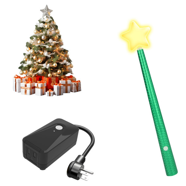 Christmas Wand Remote Control Outlet Christmas Tree Lights Remote with Music for Christmas Decorative String Lights Ideal Christmas Lights Switch for Halloween Thanksgiving Christmas Party