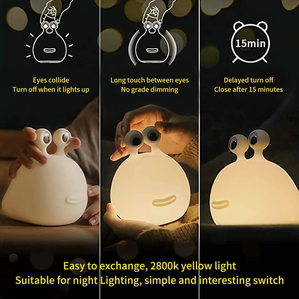 Slug Night Light,Silicone lamp for Kids USB Rechargeable Cute Animal Lamps Timer Setting safe Bedside Lamp Portable LED Lamps for Breastfeeding Dorm Room Decor for Christmas Baby Kids Girls Teens