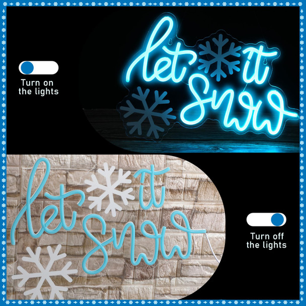 Let It Snow Neon Sign Christmas Neon Light Winter LED Sign 11.8 x 16.5 Inch Snowflake Window Light Wall Art Decoration USB Powered for Christmas winter Birthday Ceremony Party Decor Let It Snow Neon Sign Christmas Neon Light Winter LED Sign 11.8 x 16.5 Inch Snowflake Window Light Wall Art Decoration USB Powered for Christmas winter Birthday Ceremony Party Decor