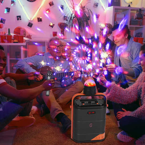 Disco Ball Party Lights, Christmas Decorations Lights Happy Year Party, Sound Activated RGB DJ Lights Rotating Stage Strobe Lamps with Wireless Remote for Room Decor