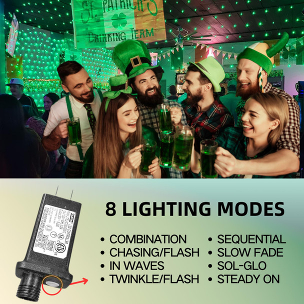 hyrion Green Net Lights 360 LED with Green Wire,12ftx5ft Connectable Mesh String Lights with 8 Lighting Modes,Christmas Decorations for Outdoor Trees,Bushes,Garden