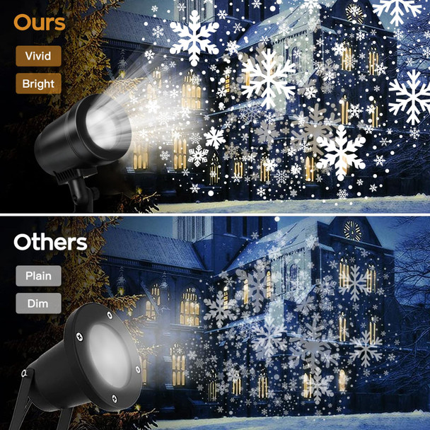 Christmas Snowflake Projector Light Outdoor, Waterproof Christmas Laser Lights with Four Patterns, Snowfall Led Projector Lights for Xmas Indoor Home Party Garden Patio