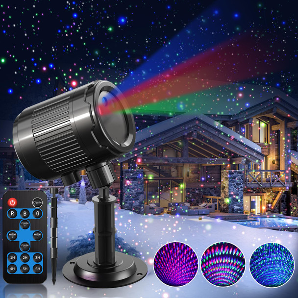 Christmas Laser Projector Light Outdoor: RGB Firefly Laser Lights Decoration with Remote, IP65 Waterproof Star Projector Lights Decor for Yard Garden Holiday Party, Christmas Halloween Year