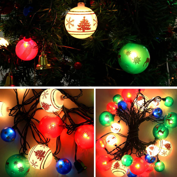 Christmas Ball Ornament Lights,28ft 25 Bulbs Christmas Tree Lights, Indoor Christmas String Lights,Plug in Expandable Wire Lights for Christmas Holiday Party
