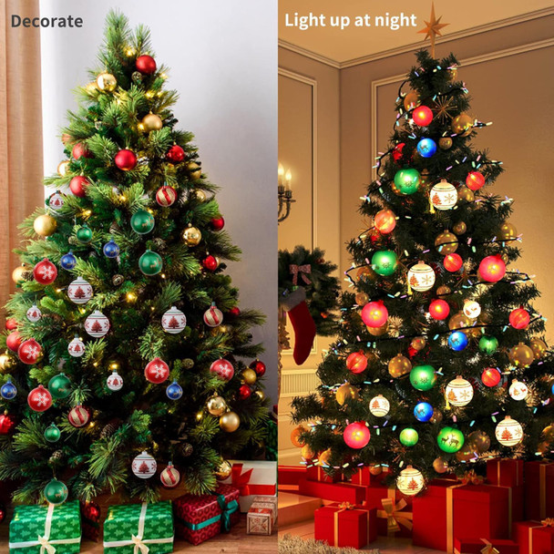 Christmas Ball Ornament Lights,28ft 25 Bulbs Christmas Tree Lights, Indoor Christmas String Lights,Plug in Expandable Wire Lights for Christmas Holiday Party