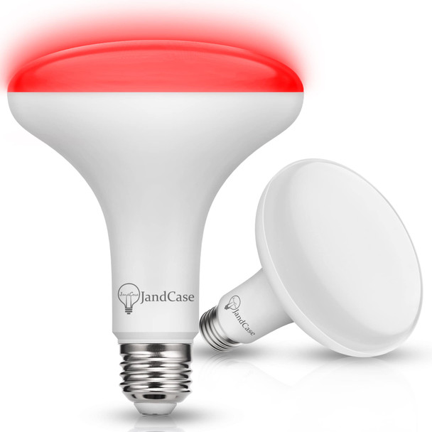 JandCase Christmas Light Bulbs, Red BR30 Flood Light Bulb, 11W(100W Equivalent) LED Recessed Light Bulbs, 900lm, Non-Dimmable, E26 Base, 2 Pack,Christmas Decor