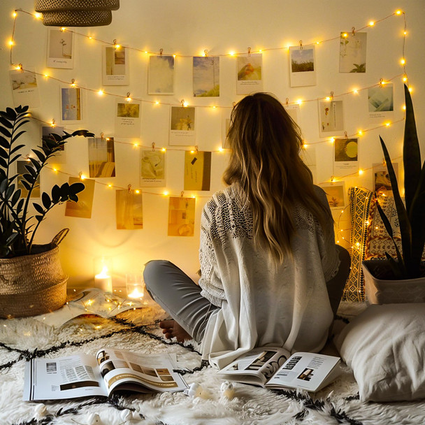 JMEXSUSS 200 LED Fairy Lights for Bedroom, Warm White Christmas Lights Outdoor Waterproof 8 Modes String Lights Indoor with Wheel, 66 ft Remote Control Twinkle Lights Plug in for Christmas Decor