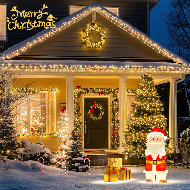 JMEXSUSS 2 Pack Solar Christmas Lights Outdoor Waterproof, Total 400 LED 151FT Warm White Christmas Lights, 8 Modes Solar String Lights for Outside Patio Yard Tree Garden Christmas Decorations