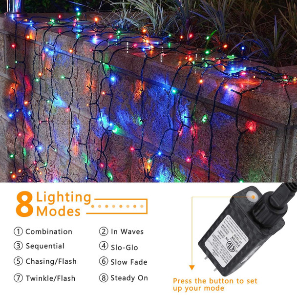 Joomer Christmas Lights 100FT 300 LED String Lights with 8 Modes Timer Connectable Waterproof Plug-In Fairy Lights for Home, Garden, Party, Holiday, Tree, Christmas Decorations (Multicolor)