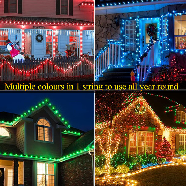 Joomer C9 Christmas String Lights, 65FT 100 LED Color Changing RGB Christmas Tree Lights Connectable Remote Control Outdoor Waterproof for Christmas Decoration