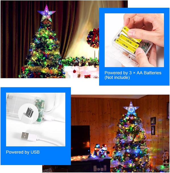 Christmas LED Star Tree Topper Joycabin 9.5 Inch 24 Colours Flash Star Light with Remote Control Christmas Star Lights for Xmas Party Tradition Tree Ornament Holiday Indoors Outdoors Decoration Christmas LED Star Tree Topper Joycabin 9.5 Inch 24 Colours Flash Star Light with Remote Control Christmas Star Lights for Xmas Party Tradition Tree Ornament Holiday Indoors Outdoors Decoration