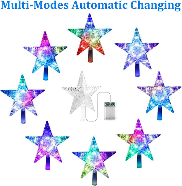 Christmas LED Star Tree Topper Joycabin 9.5 Inch 24 Colours Flash Star Light with Remote Control Christmas Star Lights for Xmas Party Tradition Tree Ornament Holiday Indoors Outdoors Decoration Christmas LED Star Tree Topper Joycabin 9.5 Inch 24 Colours Flash Star Light with Remote Control Christmas Star Lights for Xmas Party Tradition Tree Ornament Holiday Indoors Outdoors Decoration