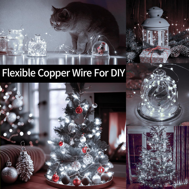 JXLEDAYY 132 FT 400 LED Fairy Lights Plug in Christmas Lights Outdoor Decorations Waterproof String Lights with Timer 8 Modes Memory for Holiday Wedding Party Tree Wall Bedroom Garden-Cool White