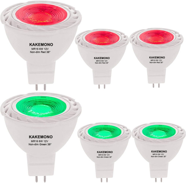 Red Green MR16 GU5.3 Led Bulbs 6W,Replace 12V 35W 50W Halogen for Christmas Holiday Decoration Outdoor Landscape Lighting, Pack of 6 Mix Color Red Green MR16 GU5.3 Led Bulbs 6W,Replace 12V 35W 50W Halogen for Christmas Holiday Decoration Outdoor Landscape Lighting, Pack of 6 Mix Color