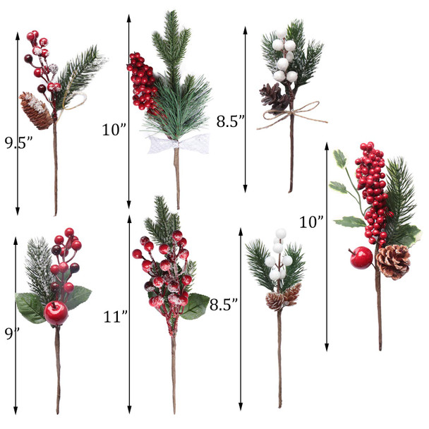 14PCS Artificial Berry Picks, Christmas Pine Picks with Red & White Berries Pine Cones for Christmas Decorations DIY Crafts Wrapping Flower Arrangements Wreaths Holiday Floral Snowy Picks (14) 14PCS Artificial Berry Picks, Christmas Pine Picks with Red & White Berries Pine Cones for Christmas Decorations DIY Crafts Wrapping Flower Arrangements Wreaths Holiday Floral Snowy Picks (14)