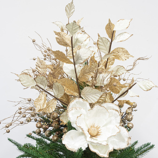 KI Store White and Champagne Christmas Picks Spray Set of 6 Christmas Leaf Floral Stem for Christmas Tree Decoration Bouquet Tree Topper Flower Arrangement Decor KI Store White and Champagne Christmas Picks Spray Set of 6 Christmas Leaf Floral Stem for Christmas Tree Decoration Bouquet Tree Topper Flower Arrangement Decor