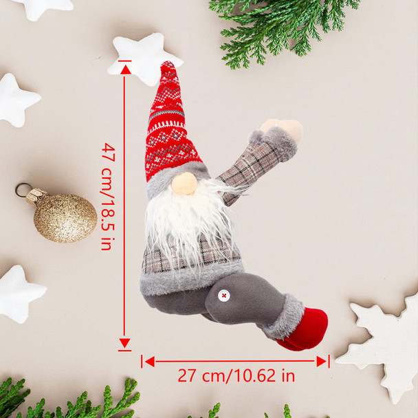 Gnome Tree Topper,Gnome Christmas Tree Topper,Gnome Christmas Decorations,Funny Christmas Tree Topper Gnome,Hand Made Christmas Decorations Holiday Home Decor,Also be Used as Curtain Tie(Red)