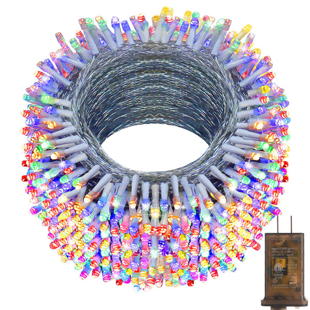 KNO 403ft 1000 LED String Lights Outdoor Christmas Lights 8 Modes & Timer Fairy Light Plug in Waterproof LED String Lights for Xmas Yard Tree Wedding Party Holiday Decorations (Multicolor)