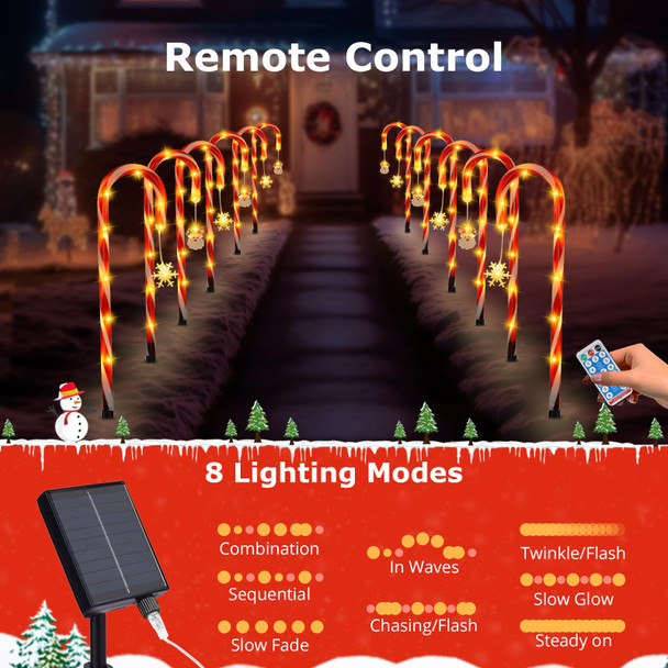 24 Pack Christmas Outdoor Decorations, 21" Christmas Solar Pathway Lights Outdoor Waterproof with 216 LEDs/ 8 Modes/Remote Control, Solar Candy Cane Markers Lights for Yard Patio Holiday Decor 24 Pack Christmas Outdoor Decorations, 21" Christmas Solar Pathway Lights Outdoor Waterproof with 216 LEDs/ 8 Modes/Remote Control, Solar Candy Cane Markers Lights for Yard Patio Holiday Decor