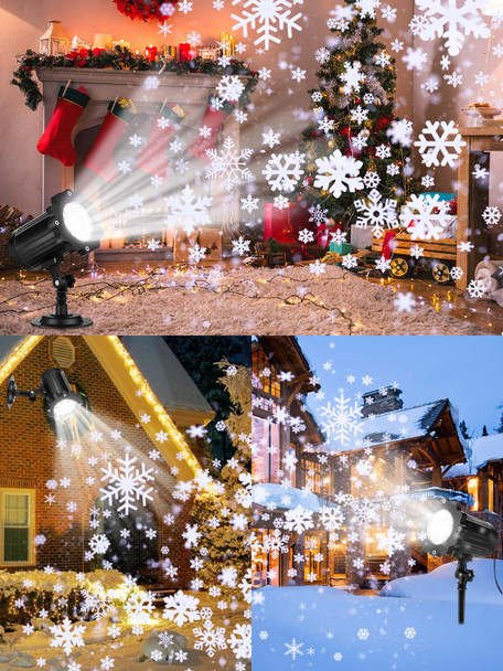 Christmas Projector Lights Outdoor Decoration - Vivid Snowflake Led IP65 Waterproof Projector Lights Adjustable for Xmas Projector for Indoor Outdoor Christmas Party