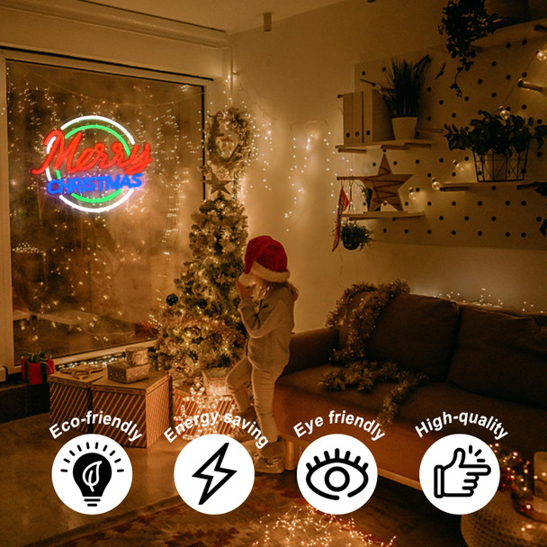 Merry Christmas Neon Sign Neon Christmas Lights Dimmable Merry Xmas LED Neon Light Sign Colorful Letters Neon Light Up Signs for Bedroom Bar Xmas Party Christmas Eve Decor s