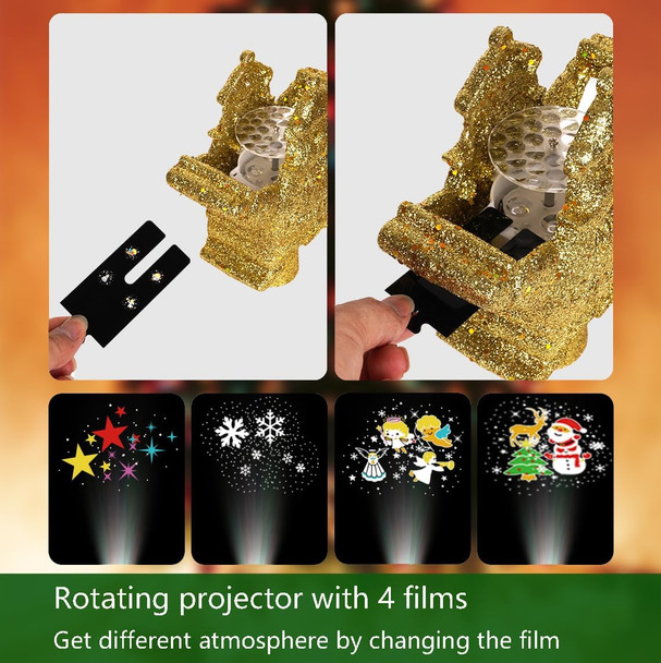 Christmas Tree Topper Lighted with 4 Projected Patterns, Christmas Tree Topper Star Projector Build-in LED Rotating Lights, 3D Glitter Gold Star for Xmas Party Holiday Decoration (Star) Christmas Tree Topper Lighted with 4 Projected Patterns, Christmas Tree Topper Star Projector Build-in LED Rotating Lights, 3D Glitter Gold Star for Xmas Party Holiday Decoration (Star)
