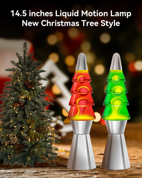 Christmas Tree Liquid Motion Night Lights: 14.5 inches Table Lamp Liquid Motion Lamp, Mood Lighting Christmas Indoor Decorations Night Light for Kids and Adults, Red Bottle White Wax Christmas Tree Liquid Motion Night Lights: 14.5 inches Table Lamp Liquid Motion Lamp, Mood Lighting Christmas Indoor Decorations Night Light for Kids and Adults, Red Bottle White Wax