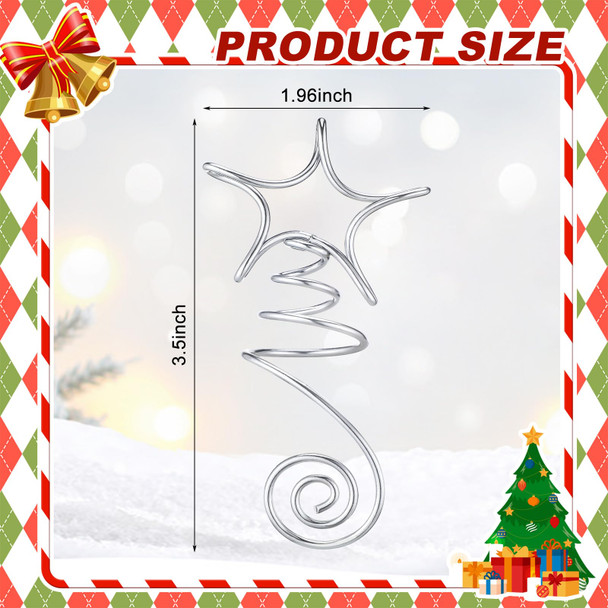 Lenwen Christmas Star Tree Topper Mini Sliver Wire Star Treetop Christmas Decor Christmas Ornaments Decorative Metal Tree Topper for Home Office Christmas Year Holiday Decoration