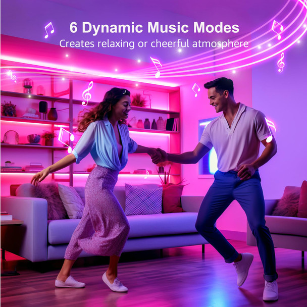 Lepro LED Strip Lights, 65.6ft Music Sync MagicColor Dreamcolor Light Strip with Remote, Christmas s for Men & Women, 5050 RGB Lights for Bedroom, Home, Gaming Room, Party, Wall Decorations