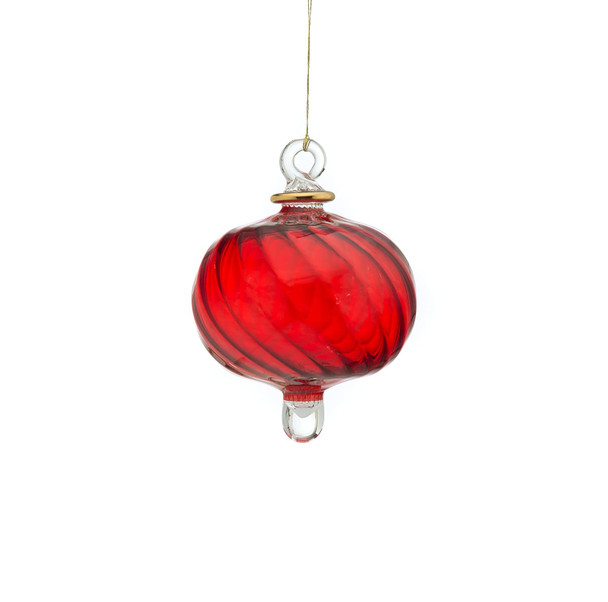 Egyptian Red Ribbed blown glass ornaments decorative balls for Christmas tree decorations xmas decorations ideas for home Christmas tree toppers