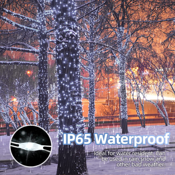 LIGHTOP Solar String Lights Outdoor 2 Pack 33FT 100LED Copper Wire Fairy Light Waterproof Decoration for Wedding Party Terrace Yard Tree Garden Patio Christmas (Cool White)