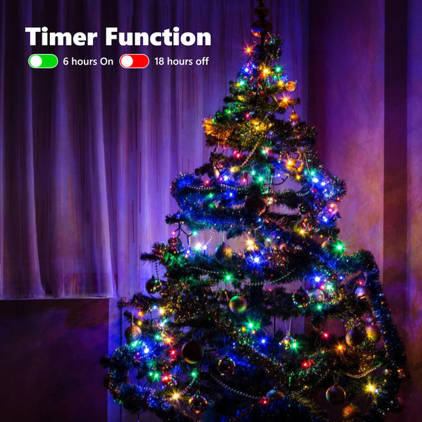 Lomotech Battery Operated Christmas Lights - 2 Pack Total 32ft 100LED Battery String Lights 8 Modes Waterproof with Timer for Home, Garden, Party, Holiday, Christmas Tree Decoration (Multicolor)