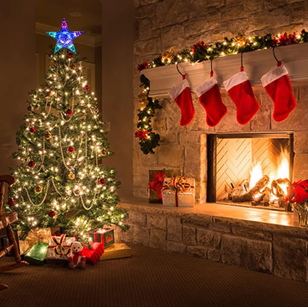 Christmas Star Trees Topper Light 9.5inch 24 Modes Color Changing with Versatile Remote Controller 3AA Battery Powered Christmas Tree Topper Party Home Decoration(Indoor and Outdoor ) Christmas Star Trees Topper Light 9.5inch 24 Modes Color Changing with Versatile Remote Controller 3AA Battery Powered Christmas Tree Topper Party Home Decoration(Indoor and Outdoor )