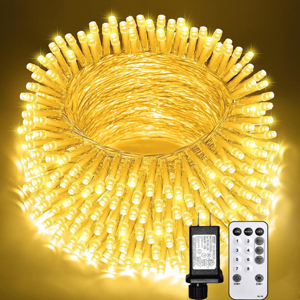 MEHOFOND 100ft 300 LED Christmas String Lights, 8 Lighting Modes Fariy LED String Lights, Timer Plug in Xmas Bday Wedding Party Decoration Outdoor Indoor Waterproof Holiday Garden Decor (Warm White)