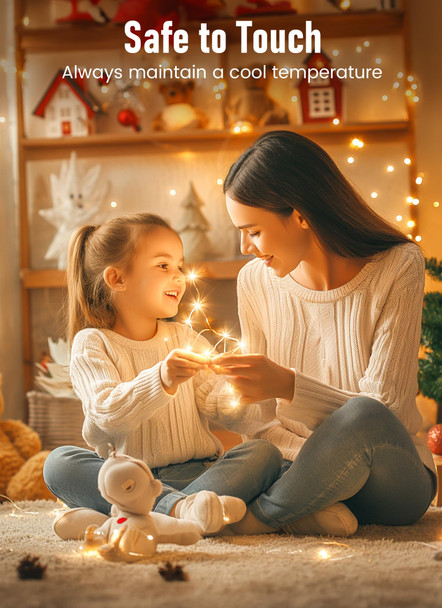 66Ft 200 LED Outdoor String Lights, Warm White Fairy Lights Battery Operated with Remote, Twinkle Lights for Bedroom Patio Party Christmas Decoration