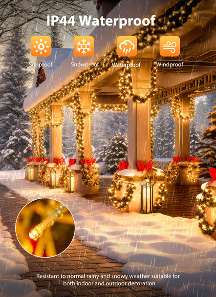 Minetom Christmas Tree Lights Outdoor Cluster Lights - 200 LED 10 Ft Christmas Firecrackers String Lights, 12 Modes Timer Waterproof Connetable Plug in Twinkle Fairy Lights for Xmas Tree Garland Party