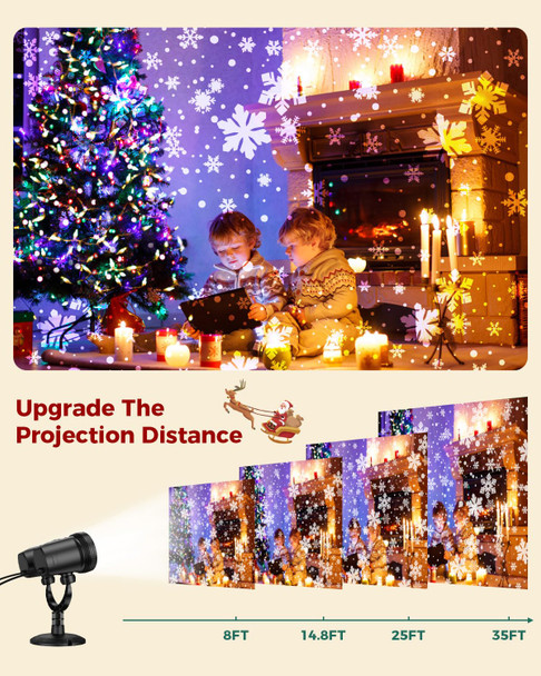 Christmas Decorations Outdoor, Snowflake Christmas Projector Lights Outdoor, Dual-Head Snowflake Holiday Projector Lights Outdoor, Christmas Light for Yard Wall Indoor Xmas Decor