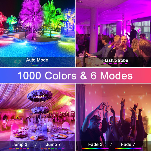 d LED Flood Light Outdoor 25W 4 Pack, DIY Color Changing Halloween Patio Floodlights with Remote, IP66 Waterproof RGB Spot Light Timing Uplights for Events Party Stage Light