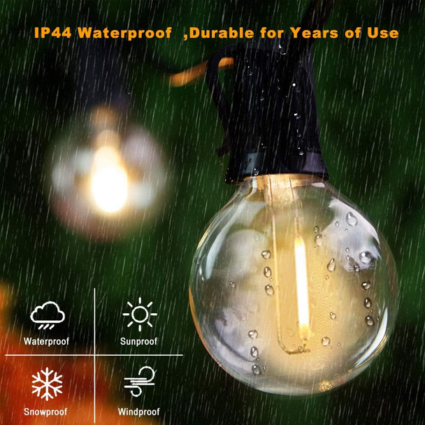18Ft Outdoor Patio String Lights,UL Listed Commercial Light String with 10+1 Plastic G40 LED Clear Globe Bulbs,Decoration for Patio Backyard Cafe Porch Garden Bistro Party Wedding