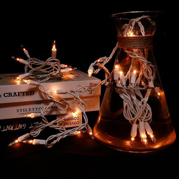 Mini Clear Christmas Lights - 35 Count Warm White Christmas Lights White Wire for Indoor and Outdoor Christmas Decorations, 8.5 Feet Christmas String Lights Set