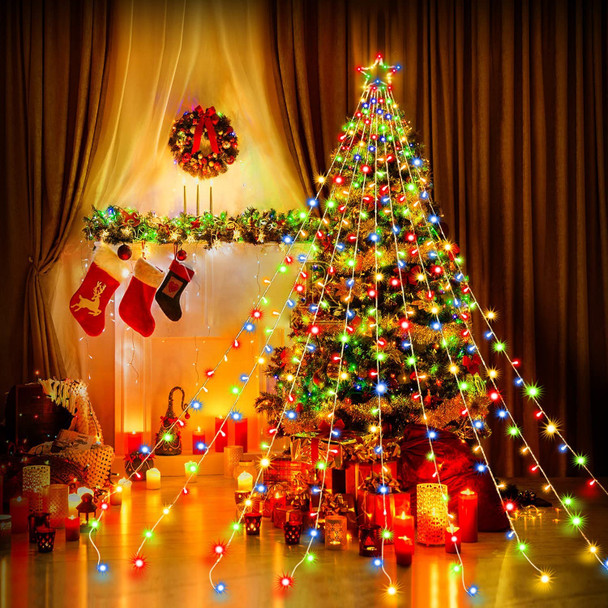 Christmas Decorations 320 LED Star String Lights Christmas Star Tree Lights for Xmas Party Wedding Patio Year Holiday
