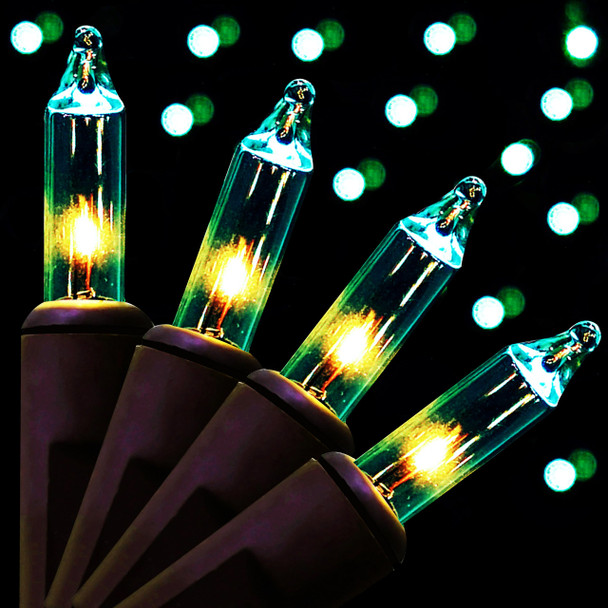 100 Clear Mini Brown Wire Christmas Lights 23ft Incandescent Waterproof String Lights, UL Approved, Fairy Lights for Outdoor, Indoor, Home, Party, Holiday, Xmas Tree Decoration