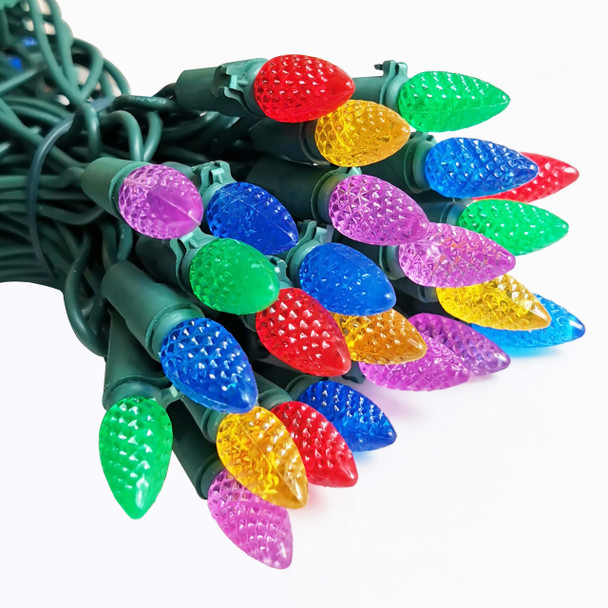 C3 Christmas Lights 18ft 50LED Strawberry Waterproof String Lights, Fairy Lights for Outdoor, Indoor, Garden, Yard, Home, Party, Holiday, Xmas Tree Decoration (Multicolor)