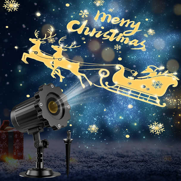 3D Dynamic Christmas Projector Lights Outdoor Indoor- Santa in Sleigh Christmas Decorations,Waterproof Holiday Projector Lights for Window Ground Roof Wall Yard Xmas Decor