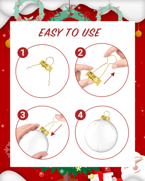 60 Pieces Round Ornament Cap for Porcelain Ceramic or Glass Christmas Ornaments 1/2 inch or 3/4 inch Silver/Gold Christmas Hangers Caps (Gold, 3/4 inch)