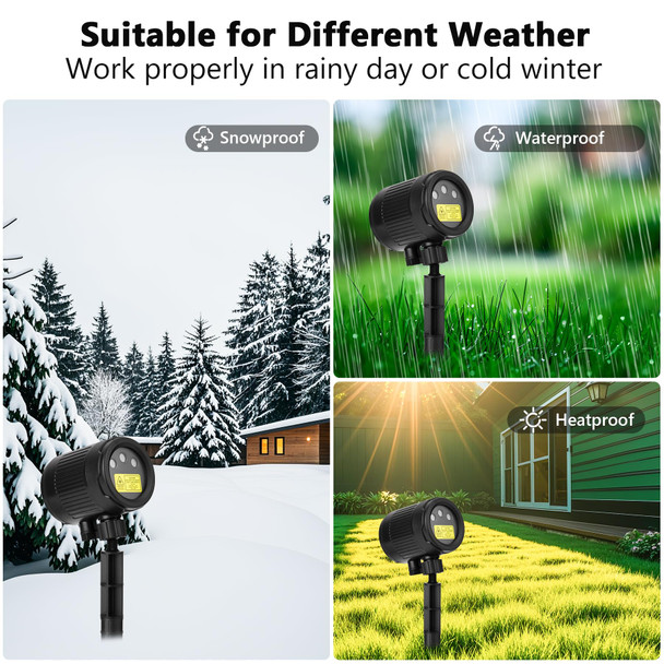 Laser Christmas Projector Lights Outdoor, Red Green Blue 3 Color Firefly Lights Show Laser Projection with Remote, Waterproof Projector Lights Holiday Decor for House Party Xmas Halloween