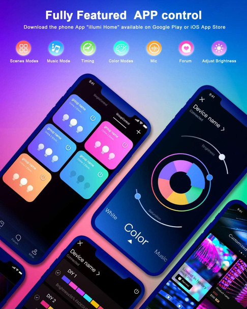 Nexillumi Led Lights for Bedroom 100ft with Color Changing LED Strip Lights with Remote and APP Control RGB Lighting Strip for Indoor Party Home Room Decor and Luces LED para Cuarto