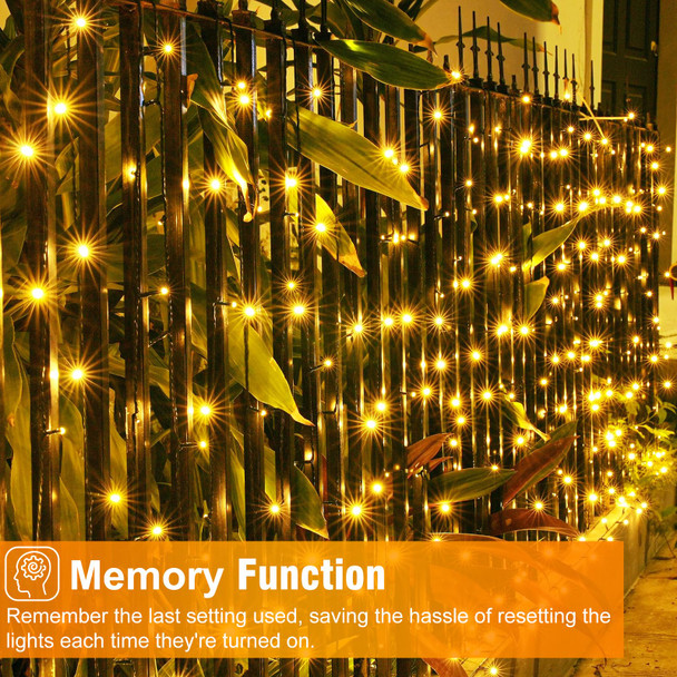 100FT 300 LED Christmas Lights Outdoor, Christmas Tree Lights with 8 Modes Waterproof, Green Wire String Twinkle Lights, Plug in Xmas Decorations for Indoor Patio House Party Holiday, Warm White