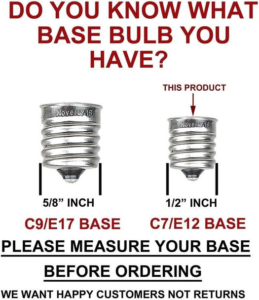 Novelty Lights Ceramic Christmas Replacement Bulbs - Outdoor Individual Bulbs For Events, Holiday Parties, Patios, And More - C7/E12 Candelabra Base, 5 Watt Lights (Multicolor, 25 Pack)